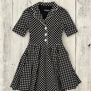 chic Black Polka Dot Kids Dress